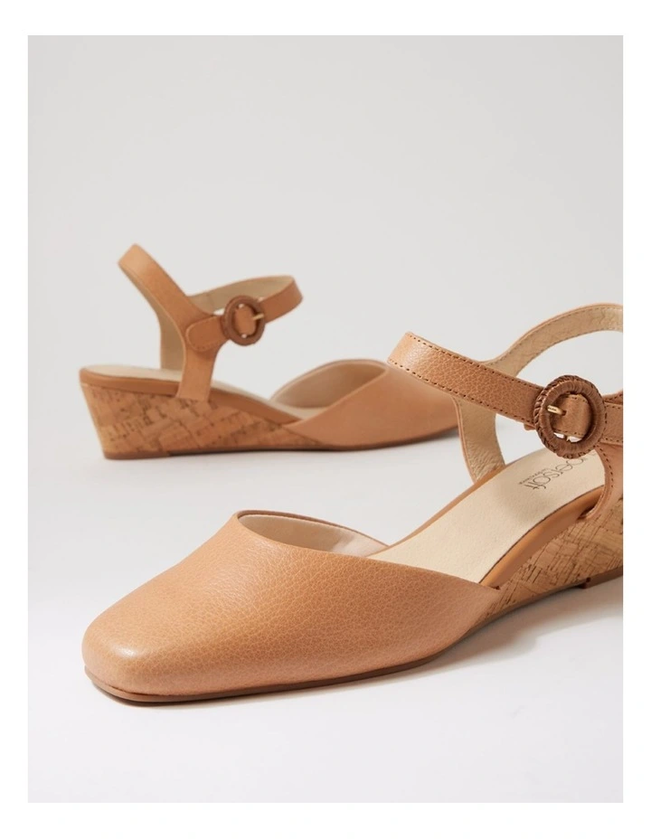 Selvine Dark Tan Cork Leather Heels image 5