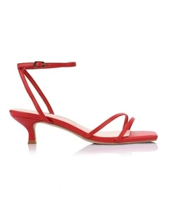Alex Kitten Heel Sandals- Red