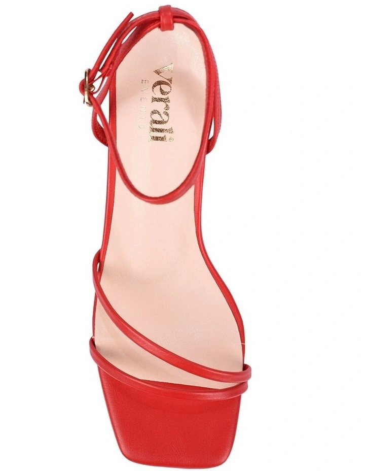 Alex Kitten Heel Sandals- Red image 4