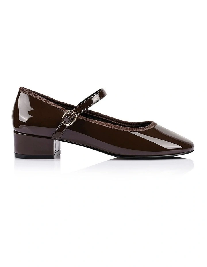 Micah Mary Jane Ballet Flats -Chocolate Brown Patent image 1