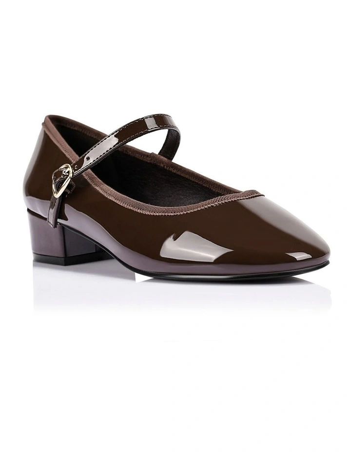 Micah Mary Jane Ballet Flats -Chocolate Brown Patent image 2
