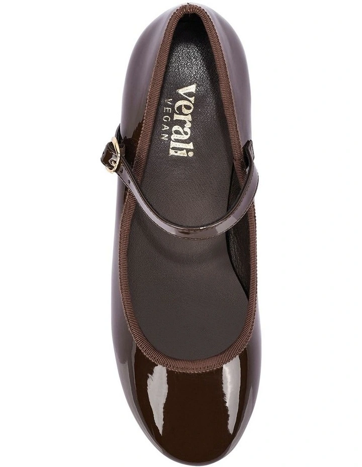 Micah Mary Jane Ballet Flats -Chocolate Brown Patent image 4
