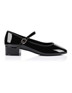 Micah Mary-Jane Block Heels - Black Patent