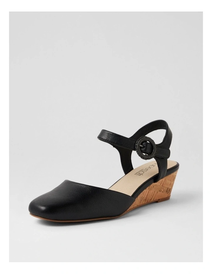 Selvine Black Cork Leather Heels image 2