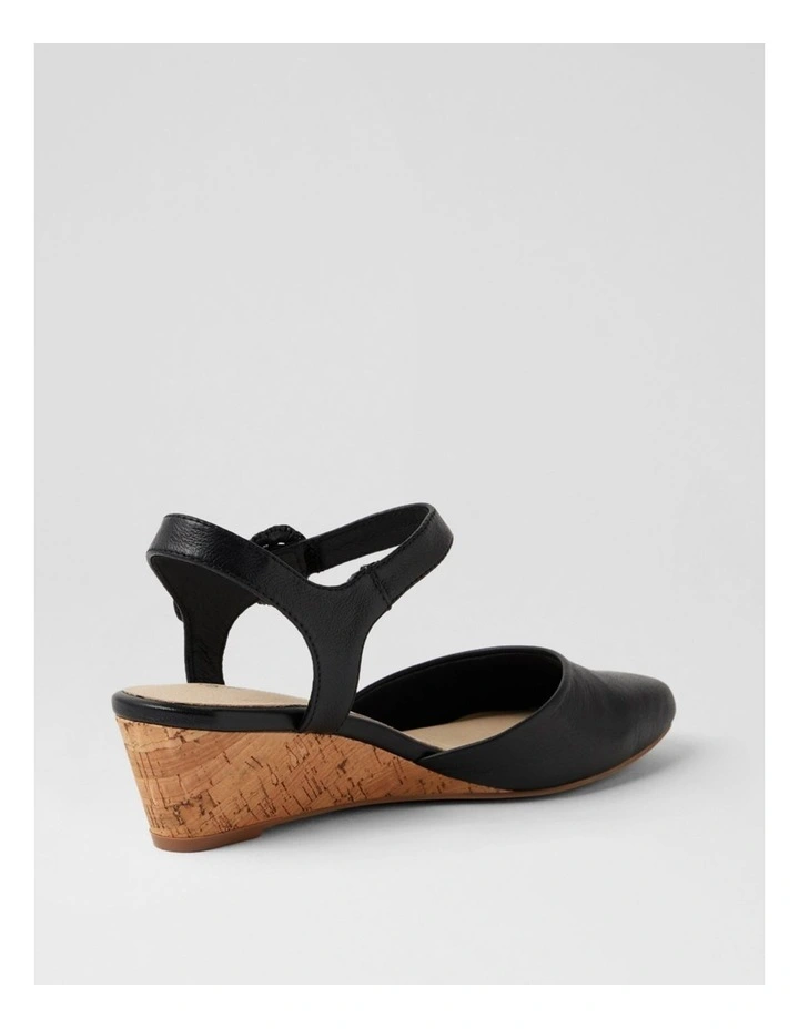 Selvine Black Cork Leather Heels image 3