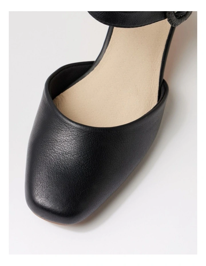 Selvine Black Cork Leather Heels image 4
