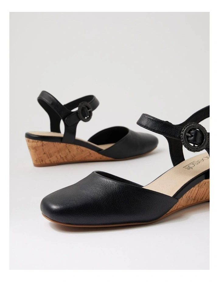 Selvine Black Cork Leather Heels image 5