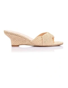 Gabriella Mule Wedges - Raffia