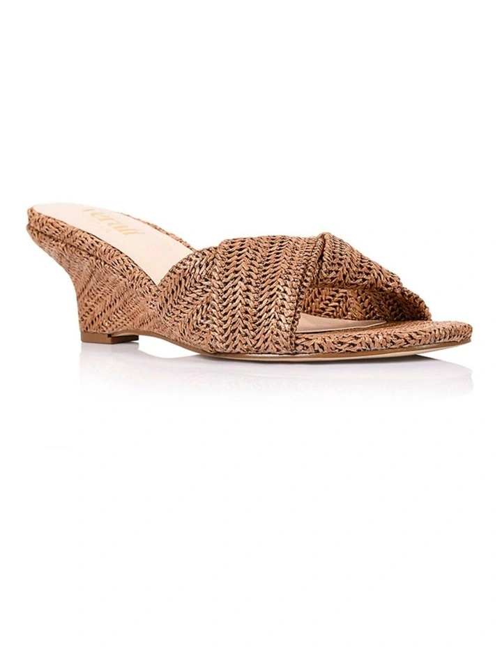 Gabriella Mule Wedges - Tan Raffia image 2