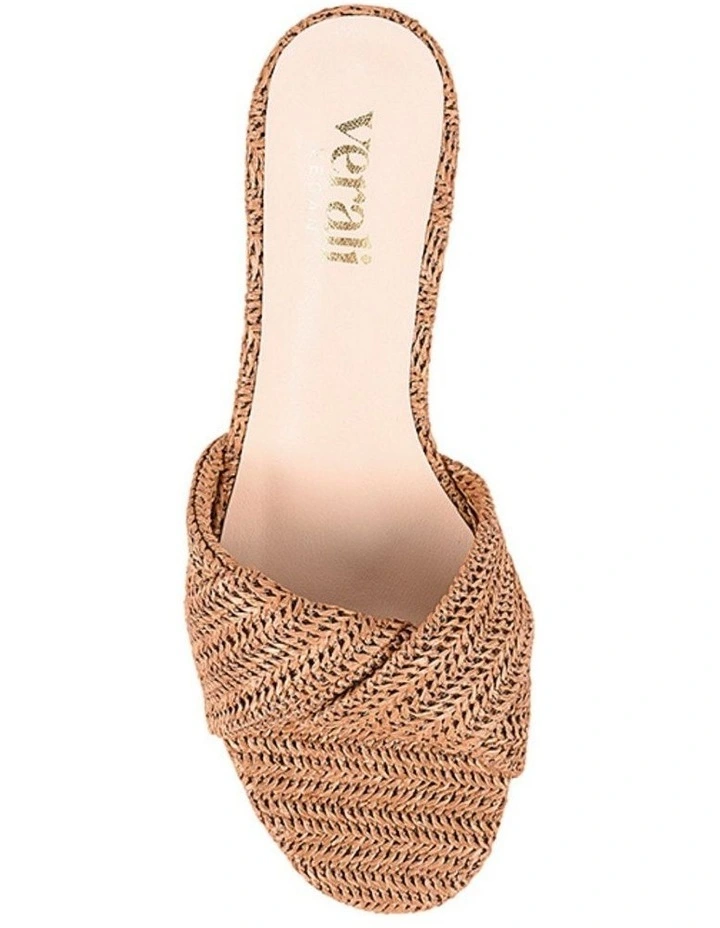 Gabriella Mule Wedges - Tan Raffia image 4