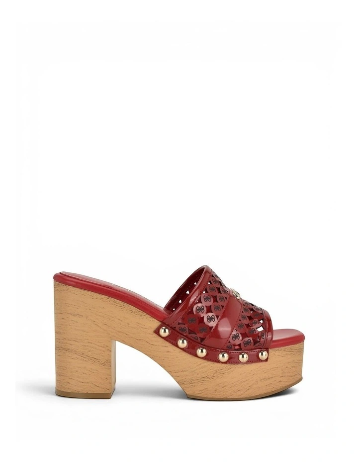 Quill Platform Sandals in Red image 2