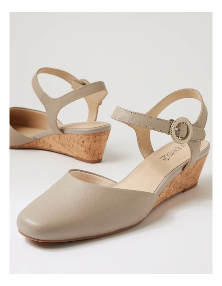 Selvine Stone Leather Cork Heels image 5