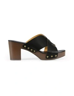 Midtown Clog Mule in Black/Chocolate