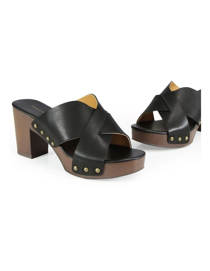 Midtown Clog Mule in Black/Chocolate image 5