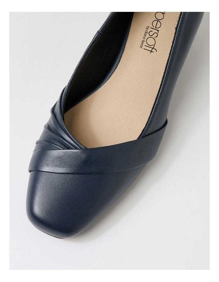 Savers Navy Leather Heels image 4