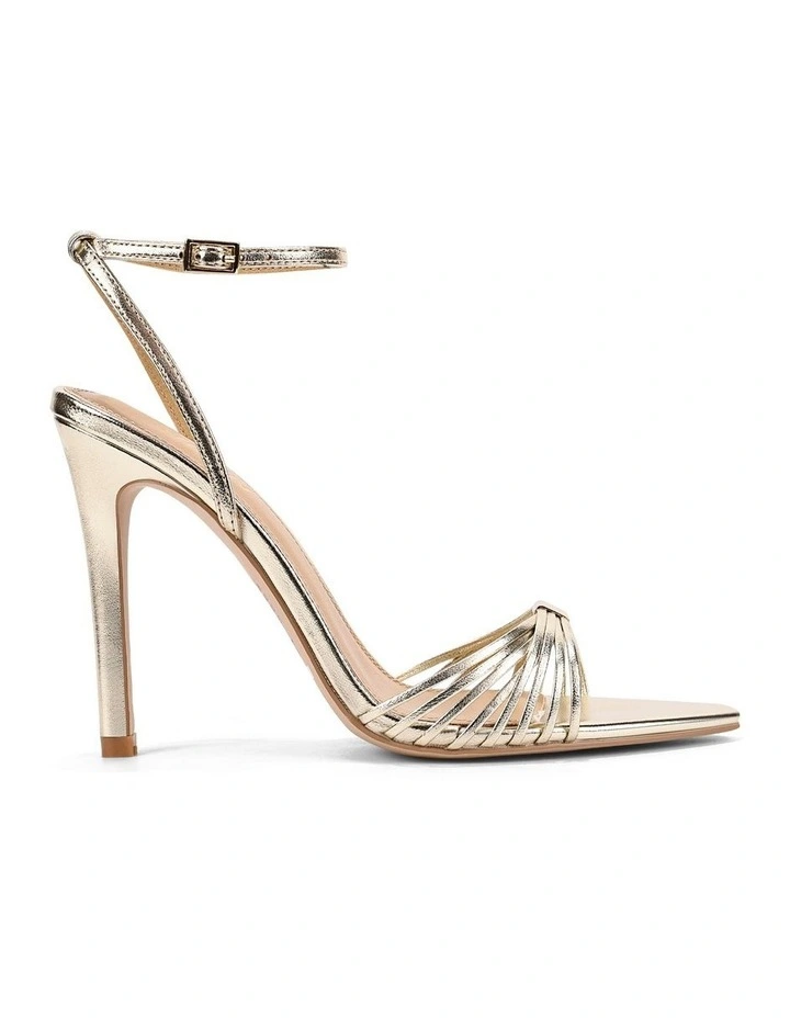 Zoella Heeled Sandals-Gold Metallic Leather image 1