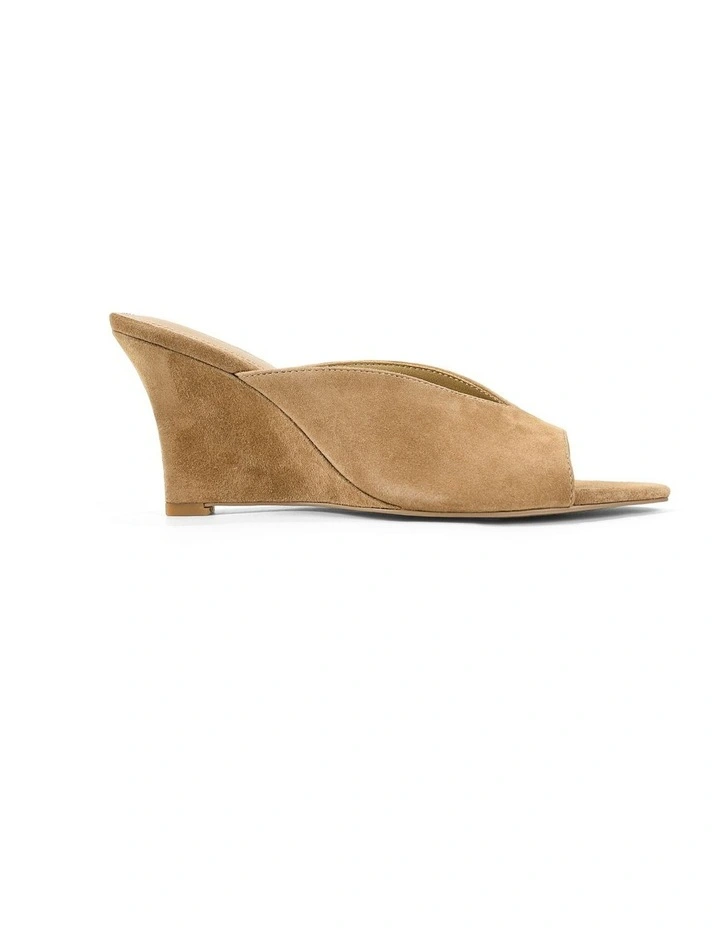 Madrid Mule Wedges - Camel Tan Suede image 1