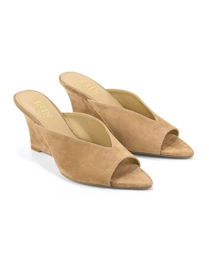 Madrid Mule Wedges - Camel Tan Suede image 2