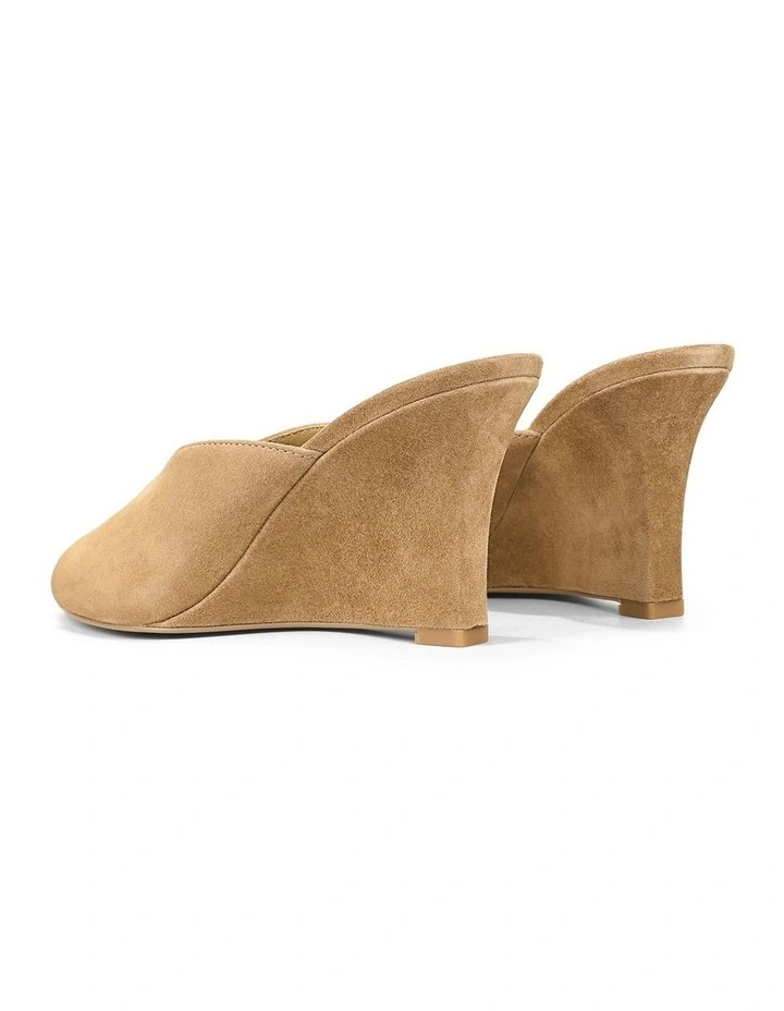 Madrid Mule Wedges - Camel Tan Suede image 3