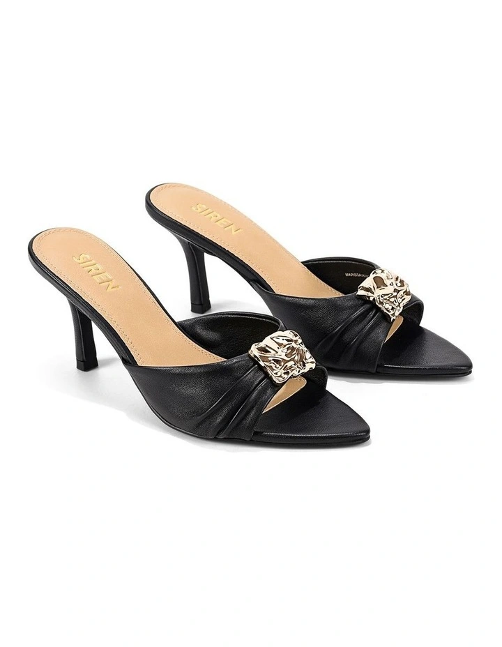Marissa Heeled Mules Black Leather image 2