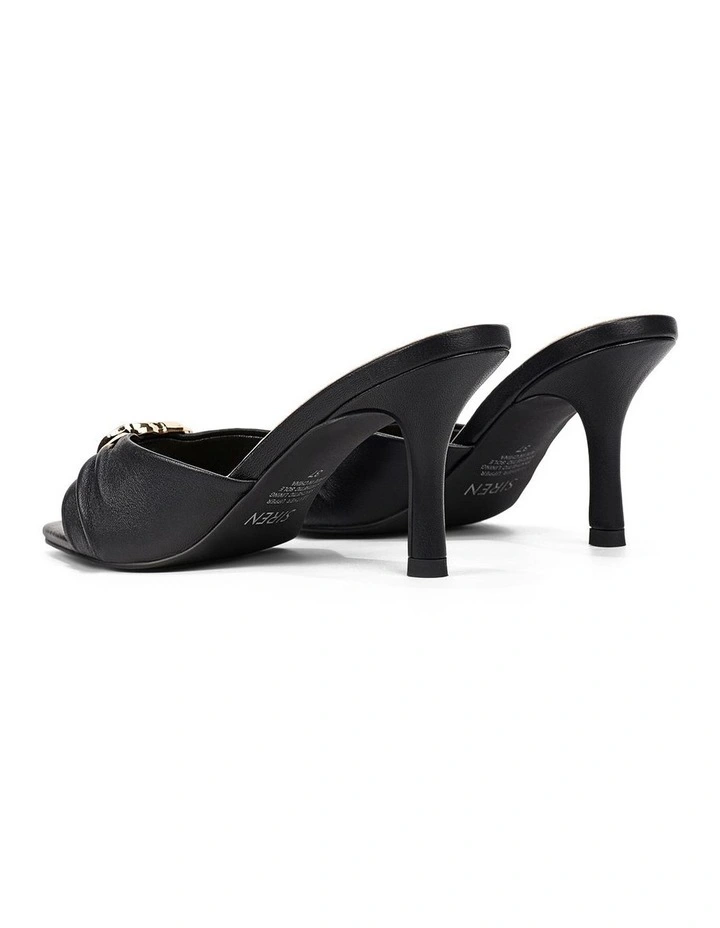 Marissa Heeled Mules Black Leather image 3