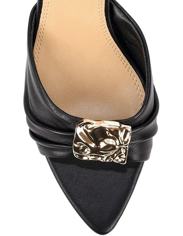 Marissa Heeled Mules Black Leather image 4