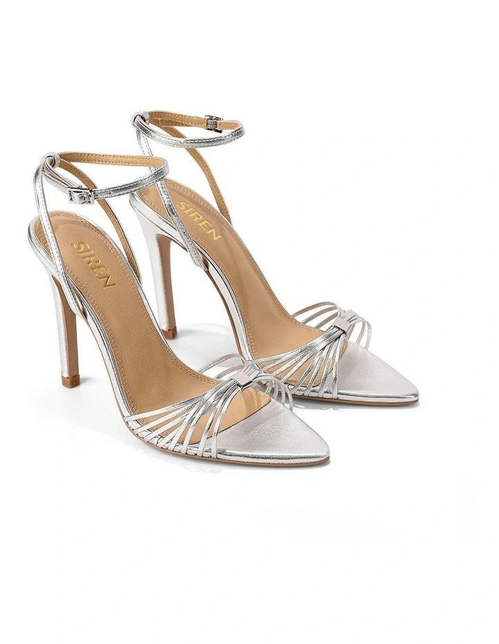 Zoella Heeled Sandals-Silver Metallic Leather image 2