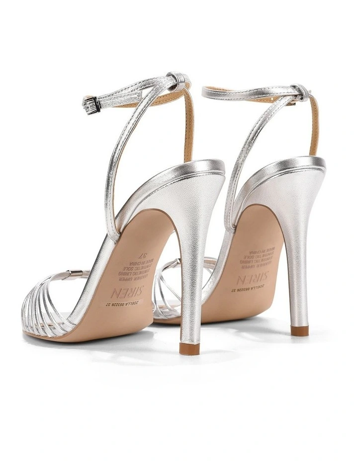 Zoella Heeled Sandals-Silver Metallic Leather image 3