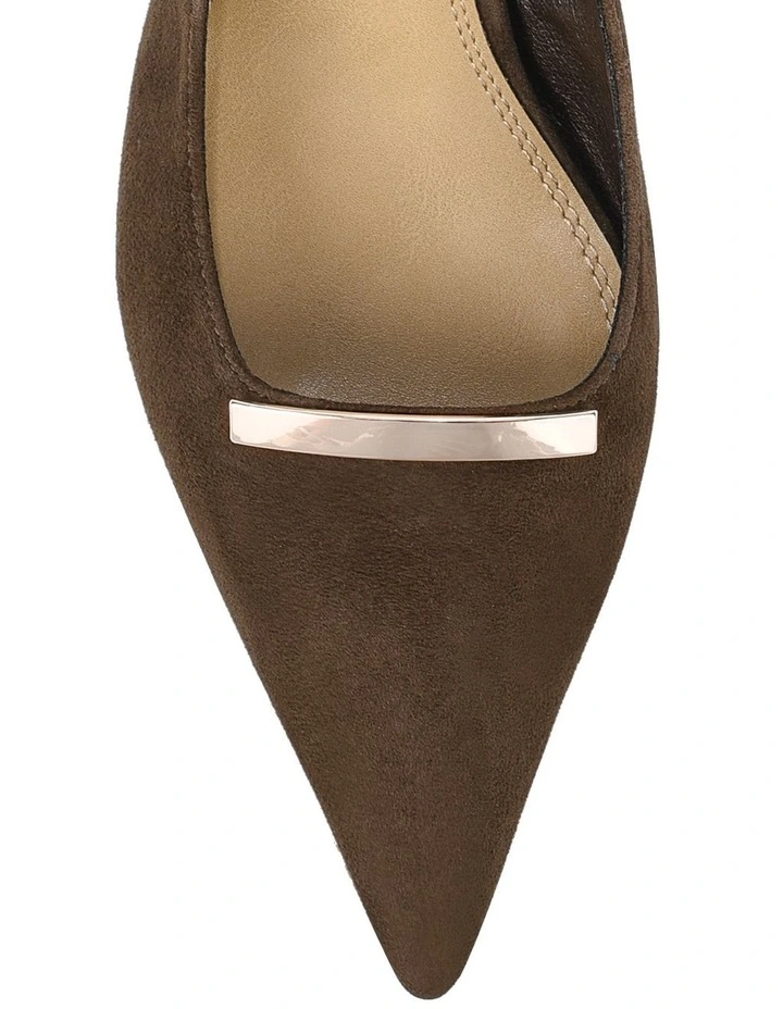 Yaz Slingback Block Heels - Chocolate Brown Suede image 4