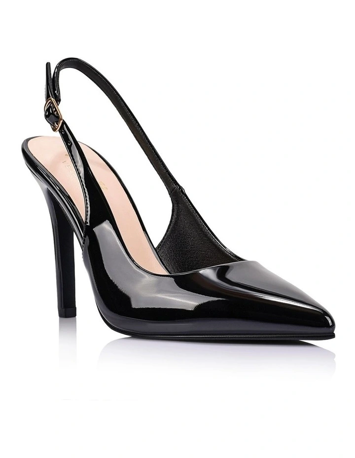 Miller Sling Back Stilettos- Black Patent image 2