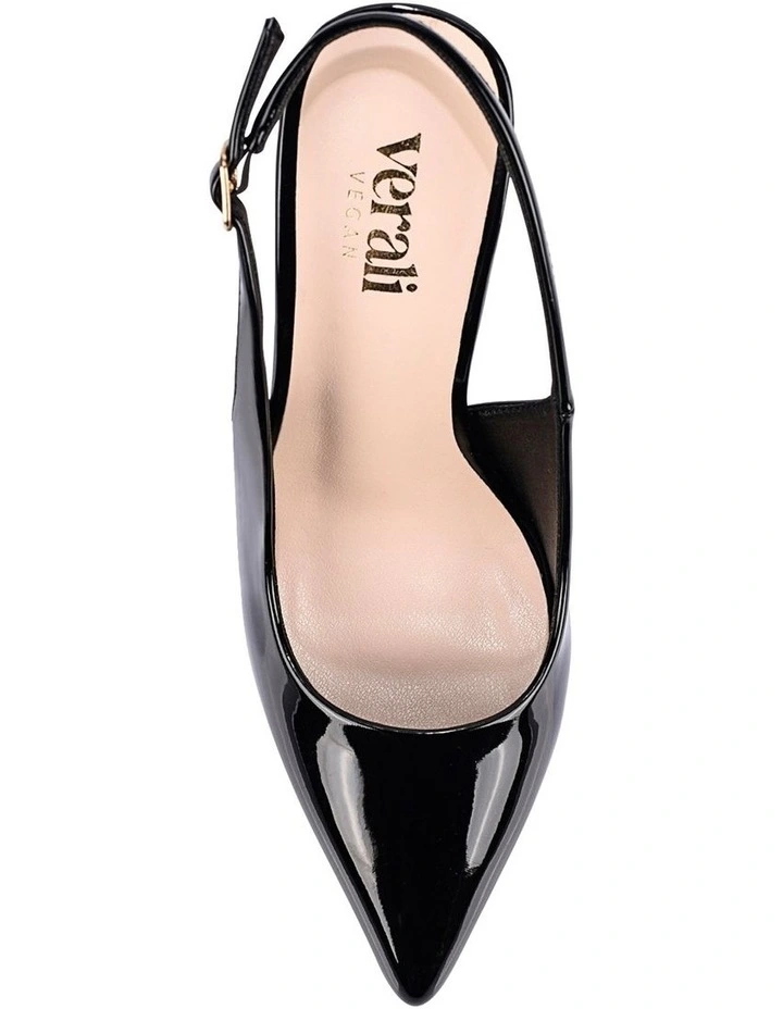 Miller Sling Back Stilettos- Black Patent image 4