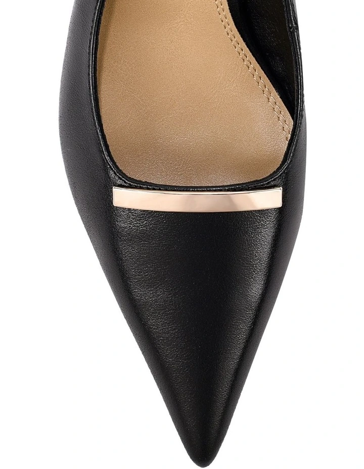 Yaz Slingback Block Heels - Black Vintage Leather image 4