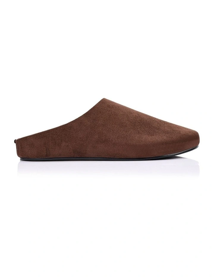 Terry Closed Toe Mules - Chocolate Brown Micro image 1