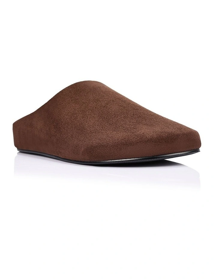 Terry Closed Toe Mules - Chocolate Brown Micro image 2