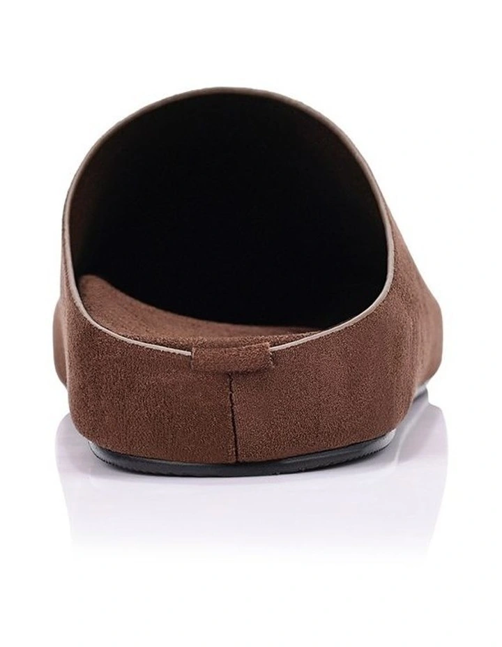 Terry Closed Toe Mules - Chocolate Brown Micro image 3