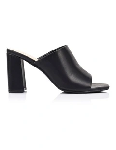 Creed Block Heel Mules - Black Distressed
