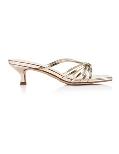 Alexis Kitten Heel Mule - Champagne Gold