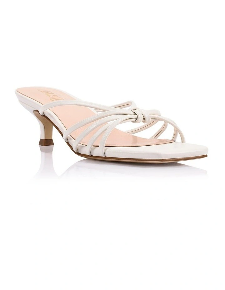 Alexis Kitten Heel Mules- Chalk White image 2