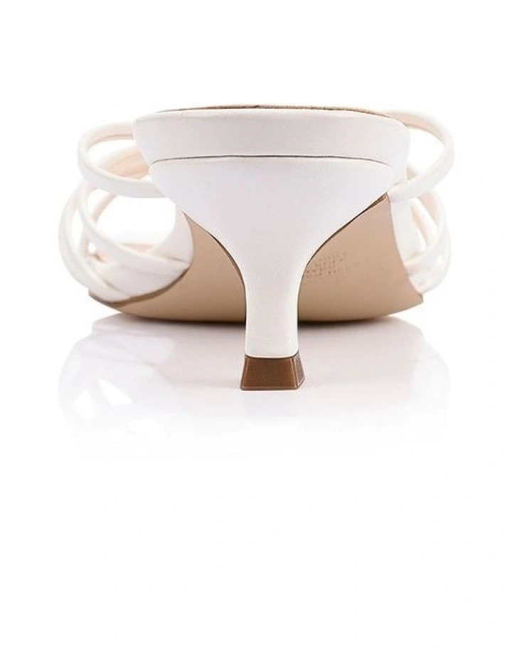 Alexis Kitten Heel Mules- Chalk White image 3