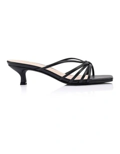 Alexis Kitten Heel Mules - Black