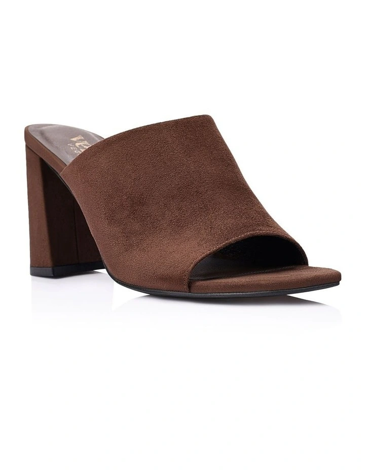 Creed Block Heel Mules - Chocolate Brown Micro image 2