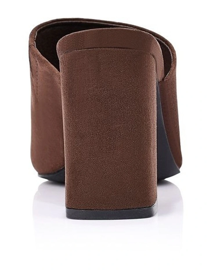Creed Block Heel Mules - Chocolate Brown Micro image 3