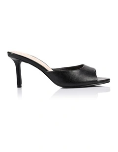 Flora Heeled Mules- Black Vintage