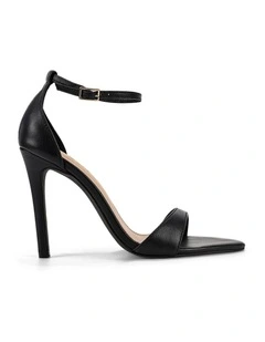 Zorina Heeled Sandals- Black Leather