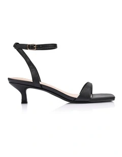 Aloha Kitten Heel Sandals- Black