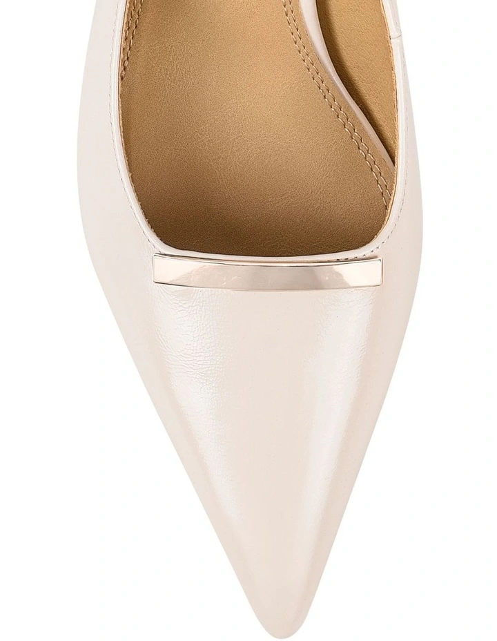 Yaz Slingback Block Heels - Chalk White Vintage Leather image 4