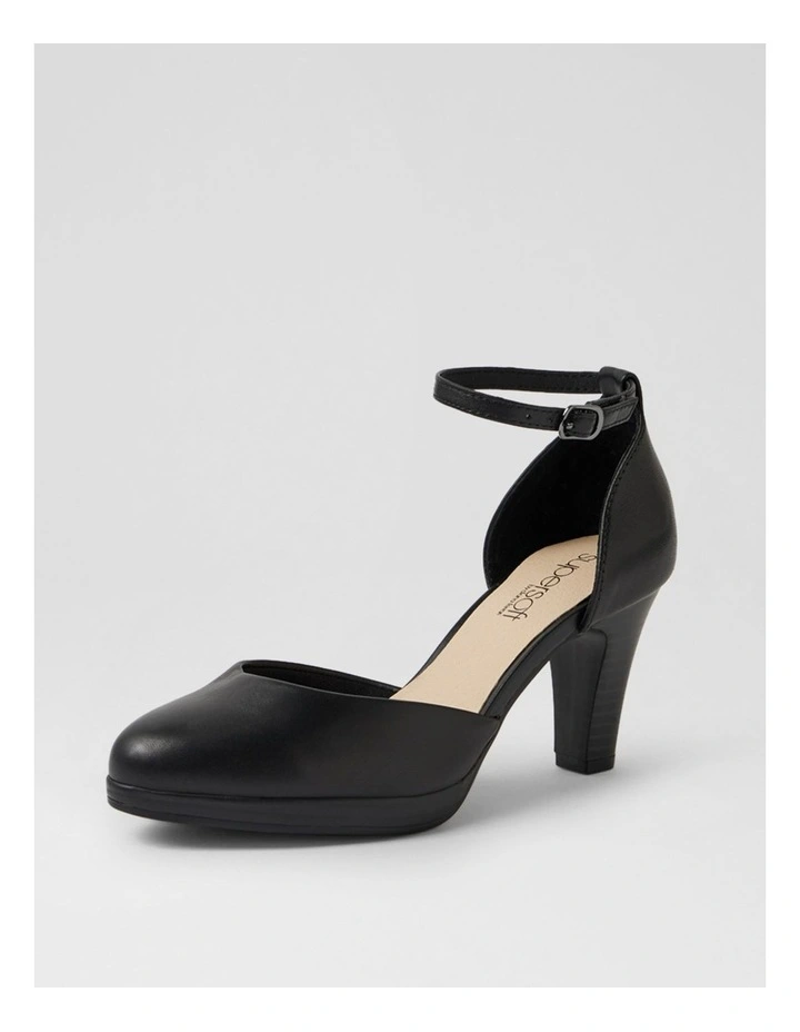 Seliah Black Leather Heels image 2