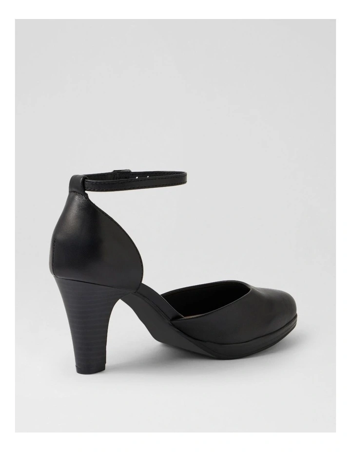 Seliah Black Leather Heels image 3