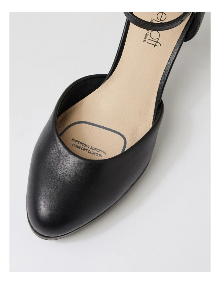 Seliah Black Leather Heels image 4