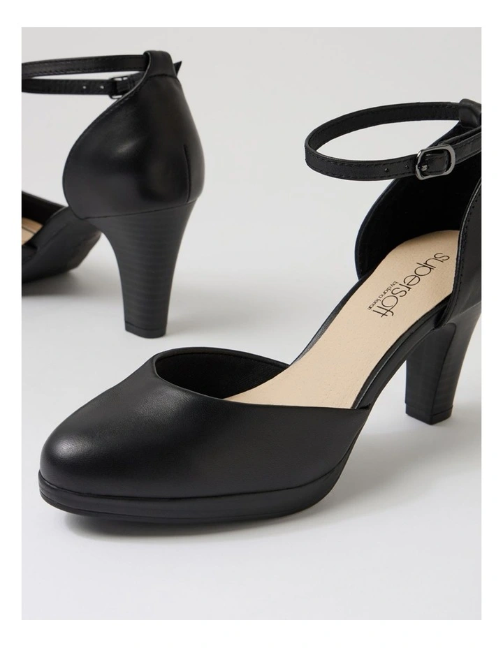 Seliah Black Leather Heels image 5